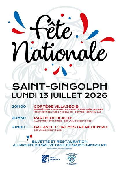 Programme de la Fête nationale à Saint-Gingolph le lundi 13 juillet 2026